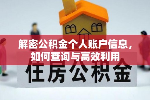 新平解密公积金个人账户信息，如何查询与高效利用