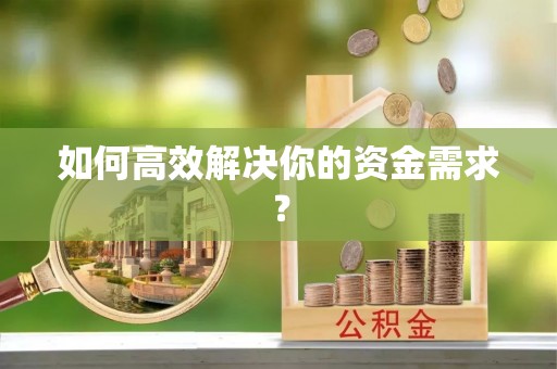 新平如何高效解决你的资金需求？