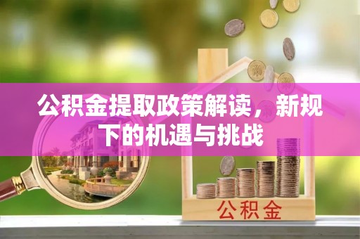 新平公积金提取政策解读，新规下的机遇与挑战