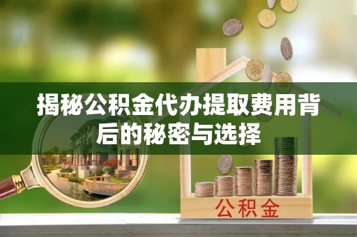 新平揭秘公积金代办提取费用背后的秘密与选择