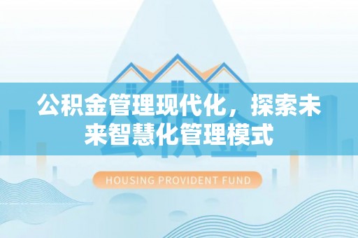 新平公积金管理现代化，探索未来智慧化管理模式
