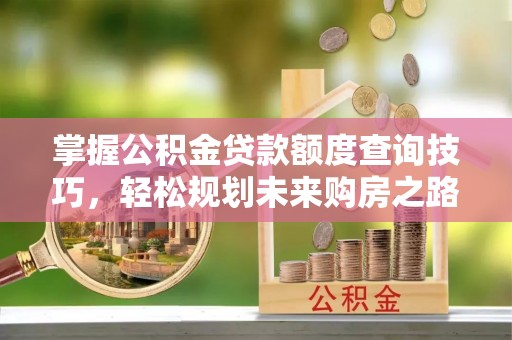 新平掌握公积金贷款额度查询技巧，轻松规划未来购房之路