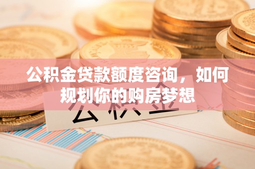 新平公积金贷款额度咨询，如何规划你的购房梦想