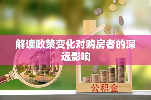 新平解读政策变化对购房者的深远影响