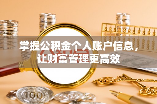 新平掌握公积金个人账户信息，让财富管理更高效