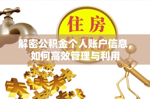 新平解密公积金个人账户信息，如何高效管理与利用
