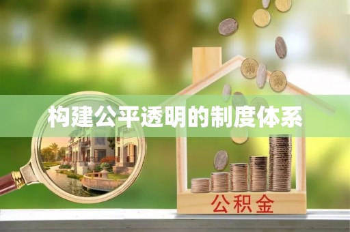 新平构建公平透明的制度体系
