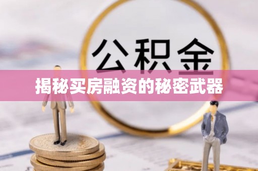 新平揭秘买房融资的秘密武器