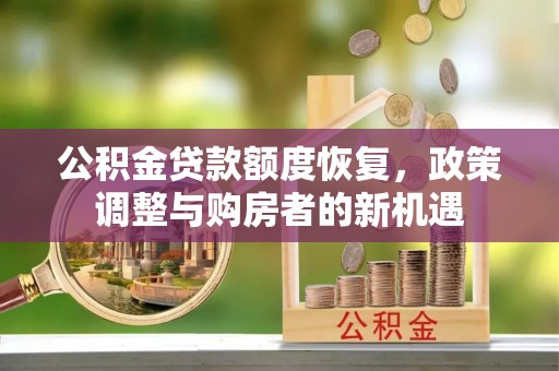新平公积金贷款额度恢复，政策调整与购房者的新机遇