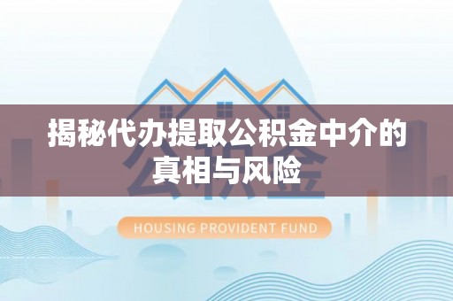 新平揭秘代办提取公积金中介的真相与风险