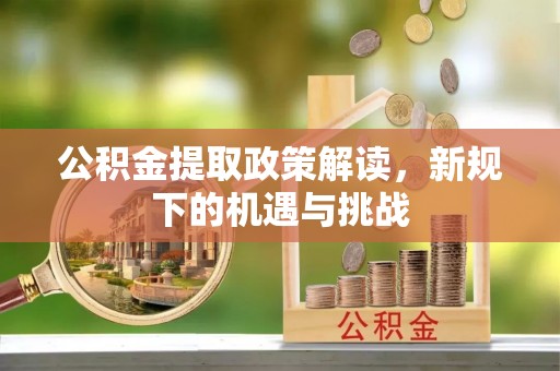 新平公积金提取政策解读，新规下的机遇与挑战